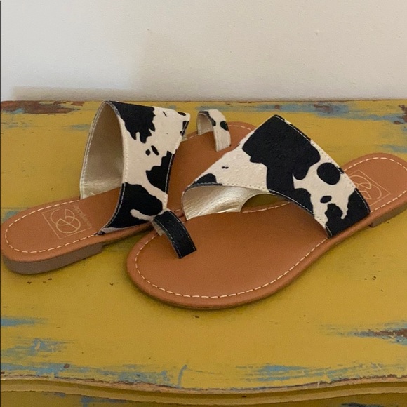 cowhide sandals